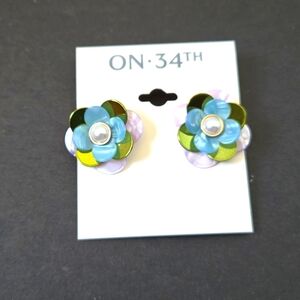 ON 34TH Multicolor Floral Earrings